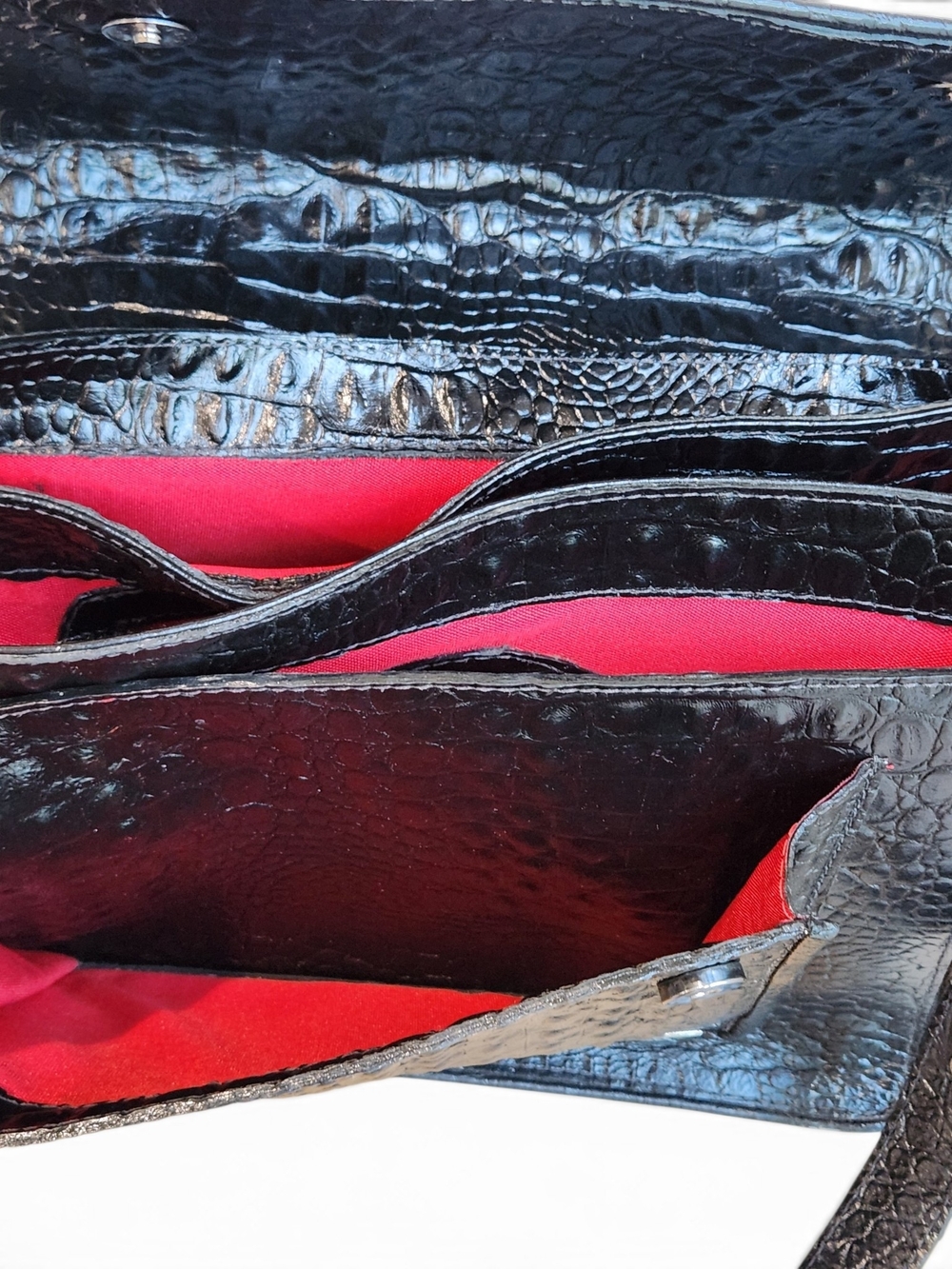 RARE SAAVA Black Crocodile Leather Handmade Custom Order Bag - Picture 14 of 15